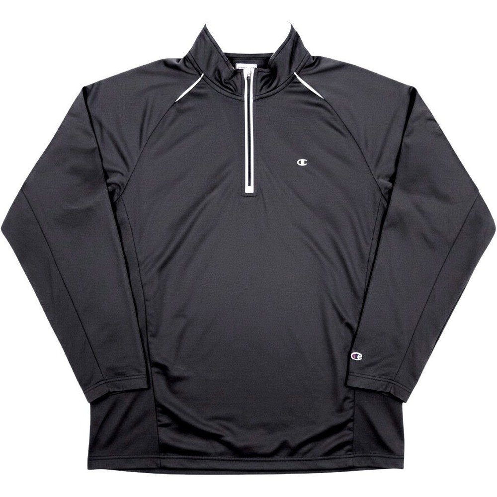Champion Mens XL Black 1/4 Zip Pullover Athletic Performance Shirt